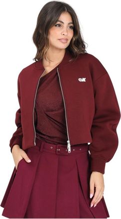 Calvin Klein Jeans Bordeaux Bomberjack Urban Stijl - Dames - Bomber jackets - Rood - 2XS - Jassen