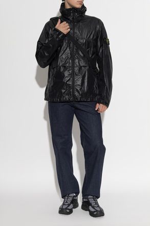 Stone Island Jacket With A Concealed Hood, Mens, Black