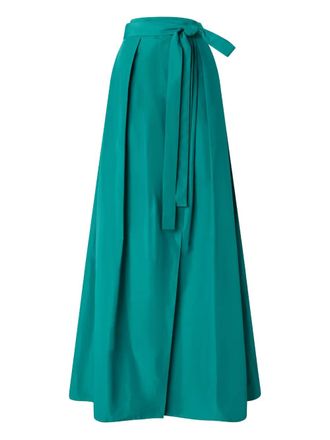 Pinko tie-waist pleated maxi skirt - Green