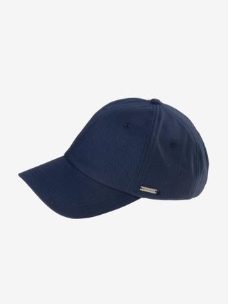 Tom Tailor Baseball Cap TOM TAILOR, Damen, blau (dunkelblau), Canvas, Baumwolle, unifarben, Caps Baseball Cap, mit dezenter Fischgr&auml;tenstruktur
