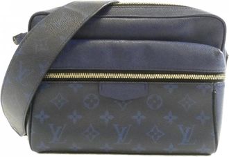 Louis Vuitton Blue Cobalt Coated Canvas Leather Shoulder Bag (Pre-Owned)