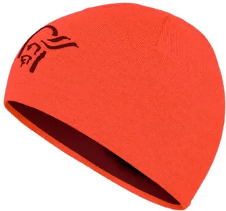 Norr&oslash;na 29 Light Merinoull Logo Beanie M&uuml;tze - Unisex | rot