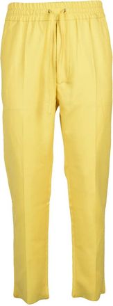 Vivienne Westwood Cropped George Trousers with Elastic Waistband in Vibrant Yellow