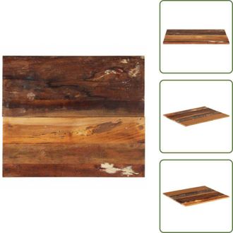 vidaXL The Living Store Piano Tavolo Rettangolare 60x70 cm 15-16 mm Legno di Recupero - Piano in legno