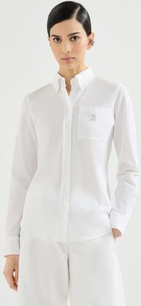 Brunello Cucinelli Piqu&eacute; shirt in White at Nordstrom, Size 3X-Large Eu