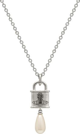Vivienne Westwood Celestia Small Padlock Pendant Necklace - Silver - One Size