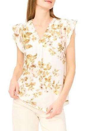 Vince Camuto Flutter Sleeve Top in Ivory/Twill at Nordstrom Rack, Size Small