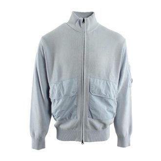 C.P. Company Lens Knit Cardigan - male - C.P. Company - Cardigans - Blue - 2XL - Knitwear