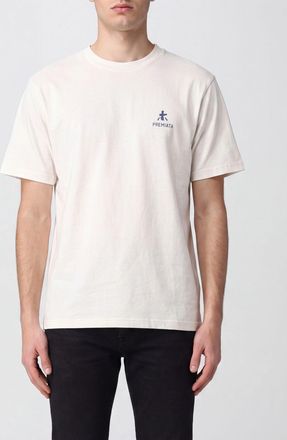 Premiata T-shirt in cotone a girocollo con logo ricamato