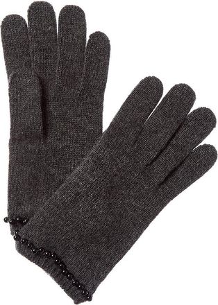 Portolano Pearls On Cuff Cashmere Gloves