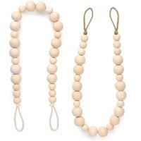 OEM Juego De 4 Sujetadores De Cortina De Cuentas De Madera Con Ganchos Para Decoraci&oacute;n De Pared O Navide&ntilde;a (color Madera, 4) - Crezuo