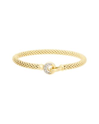 Meshmerise 0.06 Ct. Tw. Diamond 18K Gold Over Silver Bangle Bracelet