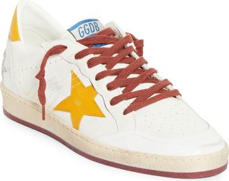 Golden Goose Ball Star Sneaker in White/Yellow at Nordstrom, Size 10Us