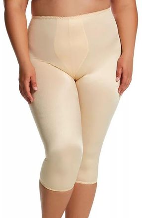 Rago Light Shaping Capri Pant Liner With Satin 4-Way Stretch in Beige at Nordstrom, Size 26