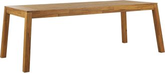 Beliani Mesa De Comedor Para Jard&iacute;n De Madera De Acacia Laminada Clara 210 X 90 Cm 8 Plazas Rectangular Interior Exterior R&uacute;stica Livorno