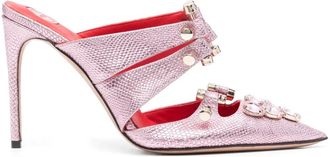 HARDOT Mules con effetto serpente 105mm - Rosa