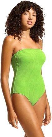 Seafolly Womens Seafolly Sea Dive Bandeau Swimsuits Green One-Piece Beachy RED1122