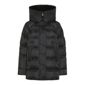 Peuterey Down Jackets, female, Black, Size: 2XL Black Fur Down Jacket Urban Style