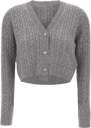 Max Mara Truien & Vesten, Dames, Grijs, XS, Wol, Thames Cardigan