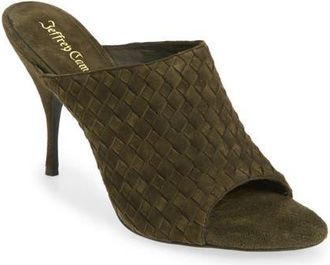 Jeffrey Campbell Bonsoir Slide Sandal in Olive Suede at Nordstrom, Size 9.5
