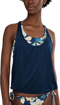 Nike Hot House Floral Layered Tankini Womens Swimwear Midnight Navy : XS, Polyester/Spandex