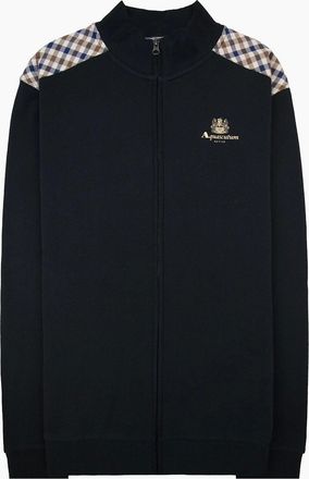 Aquascutum Mens Aquascutum Cc Shoulder Fz Fleece Funnel Neck Black 16 - Size: 40