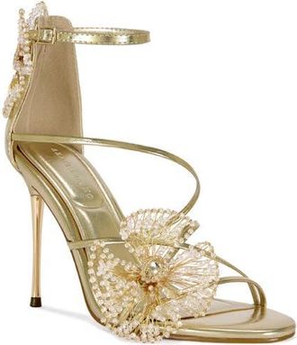 Azalea Wang Evathe Strappy Sandal in Gold at Nordstrom, Size 10