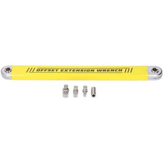 OEM Llave De Extensi&oacute;n Acodada, Trinquete Multifuncional Fabricado En Acero De Alto Carbono Con Adaptadores De Accionamiento De 1/2 Pulgada, 1/4 De Pulgad