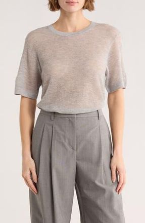 TWP Cashmere Pointelle Knit T-Shirt in Foggy at Nordstrom Rack, Size X-Small