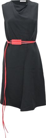 Victoria Beckham Belted Sleeveless Mini Dress in Black Viscose