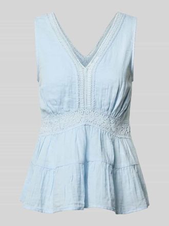 Vero Moda Blusentop mit H&auml;kelspitze Modell SANINI in Hellblau, Gr&ouml;&szlig;e 34