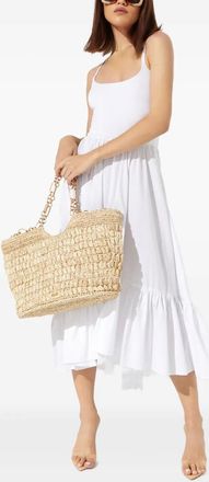 Caroline Constas Veronica ruffled midi dress - White