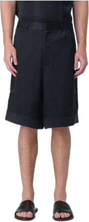 Emporio Armani Bermuda in Jacquard di Cupro con Fantasia Paisley - - Shorts - Uomo - Nero - M