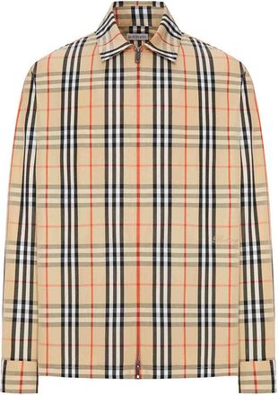 Burberry Check Cotton And Linen Overshirt