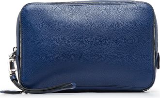 Prada Pre-owned Womens Leather Clutch Bag - Dark Blue - One Size