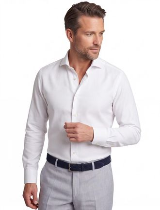 Led&ucirc;b Ledub overhemd slim fit wit cutaway boord klassiek