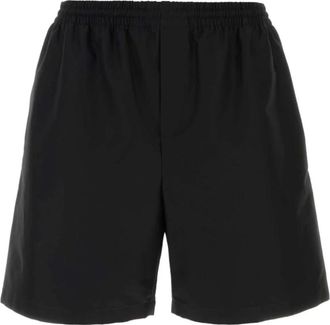 Gucci Korte Broeken, Heren, Zwart, M, Katoen, GG Cotton Faille Shorts