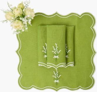 Mrs. Alice Green Lily of the Valley Eloise Linen Napkins at Nordstrom
