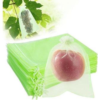 OEM Paquete De 100 Bolsas De Organza Verdes Con Cord&oacute;n Para Proteger Frutas Y Verduras, De 15 X 20 Cm, Ideales Para La Protecci&oacute;n Del Jard&iacute;n
