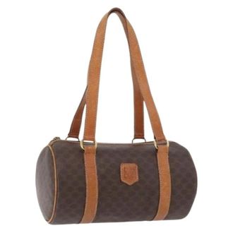 Celine Pre-owned Handbags, female, Brown, Size: ONE SIZE Pre-owned Vintage Macadam Shoulder Bag