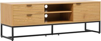 Oviala Mueble TV con decoración en melamina 150 cm madera y negro