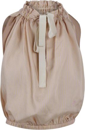 Patou Blouses, female, Beige, Size: 2XS Top with gathered collar