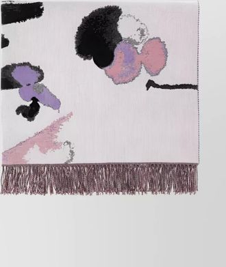 Alexander McQueen wool cashmere fringed blanket scarf