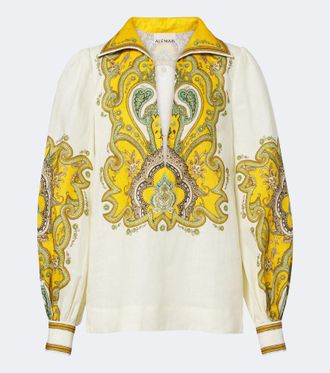 Alemais Al&eacute;mais Porter printed linen blouse