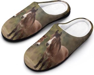 Generic Funny Donkey Mama Funny Mens Cotton Slippers Soft Non-Slip Rubber Sole House Slipper Indoor Outdoor