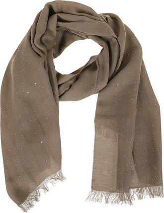 PESERICO Peserico, Scarves, female, Brown, Size: ONE SIZE Stola con Paillettes Twill di Cotone