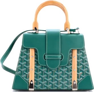 Goyard Saigon Top Handle Bag Coated Canvas with Leather PM