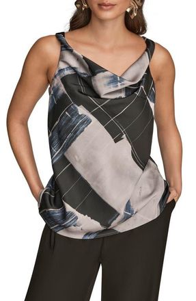 DKNY Mixed Print Twist Shoulder Tank in Vapor Multi at Nordstrom, Size X-Small
