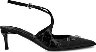 Philipp Plein Pumps con stampa Crossing Crocco - Nero