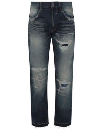 Givenchy Distressed Straight Fit 5 Pocket Jean